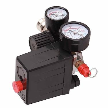 Imagem de 1/4in 4 Furos Válvula de Controle do Interruptor de Pressão do Compressor de Ar 90-120PSI 220V Regulador de Pressão