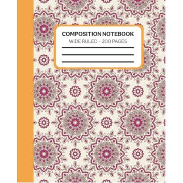 Imagem de Boho Chic Jewelry Art Composition Notebook College Ruled: Coral Navy Color Composition Notebook College Ruled, Composition Notebook Tribal Arrows, ... for Girls, 200 7.5x9.25 College Ruled Pages