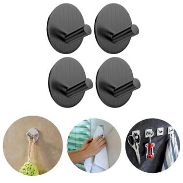 Imagem de Kit 4 Gancho Inox Adesivo 3m Parede Suporte Cabide Autocolante Pendurar Chave Roupa Utensílios Resistente Multiuso Universal