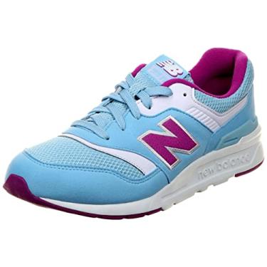 Imagem de New Balance Tênis infantil 997H V1 com cadarço, Perfurador azul e roxo, 10.5 Wide Little Kid