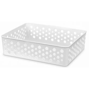 Imagem de Cesto Organizador Rattan Multiuso Armário Gaveta Lavanderia M (24x19) (Translúcido)