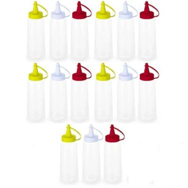 Imagem de Kit 15 Bisnagas Plásticas Molhos Maionese Ketchup Mostarda 250ml Lanch