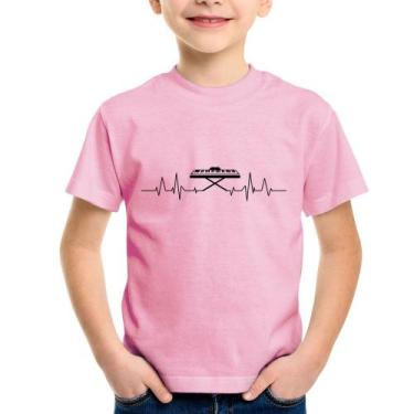Imagem de Camiseta Infantil Teclado Batimentos Cardíacos - Foca na Moda, Rosa be