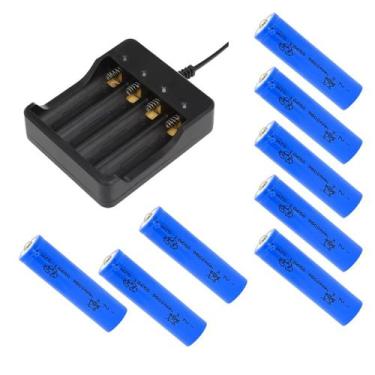 Imagem de Kit Carregador Duplo De 4 Slot Bateria 14500 Mais 8 Bateria 18650, 145