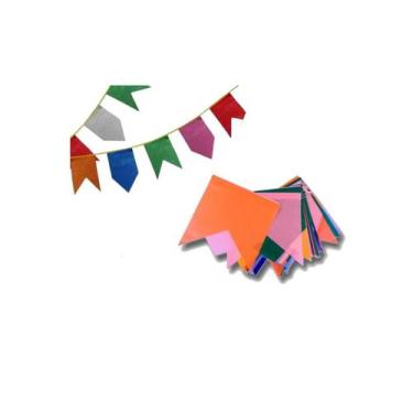 Imagem de Bandeirinha Festa Junina Papel Seda Lisa Colorida - 10m - Zeppelín