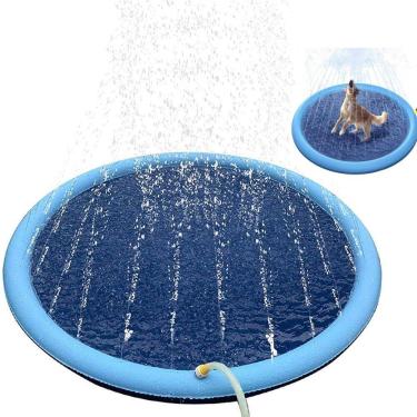 Imagem de Piscina Tapete Chafariz Inflavel Agua Pet Criança Cachorro Animais Verao Divertido Brincadeira