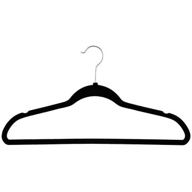 Imagem de Cabide Veludo Slim Adulto Preto - 44,5cm x 22,5 cm