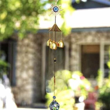 Imagem de Sino Dos Ventos Mensageiro Sol Lua Olho Grego Suncatcher - Althea Arte