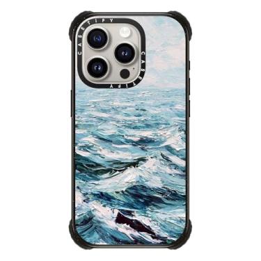 Imagem de CASETiFY Capa Ultra Impact para iPhone 15 Pro [Forte Fina/3,5 m 5X Militray Grade Proteção contra Quedas/Compatível com Magsafe] - Mar Azul Profundo - Preto Transparente