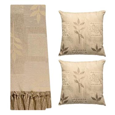 Imagem de Jogo Manta Xale para Sofá e Cama Artesanal Grande 2,80 x 2,00 com 2 Almofadas Cheias (PATCHWORK 20 COBRE)