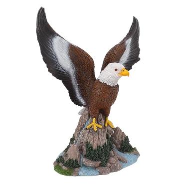 Imagem de Escultura de águia GRCFUMO, escultura de águia de mesa, decoração de exibição de escultura de águia simbolizando bravura de nobreza para home office mesa varanda interna externa