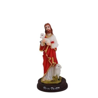 Imagem de Imagem do Senhor Jesus Cristo o Bom Pastor 12cm resina - R&S