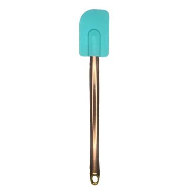Imagem de Espátula Colher Pão Duro De Silicone Rosé Gold Grande 28cm - Mercado B