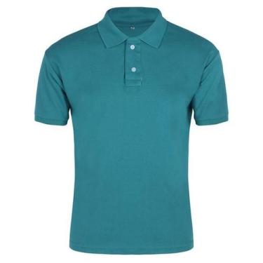 Imagem de Camisa Masculina Gola Polo Piquet Poliéster - Genérico, Azul petróleo,