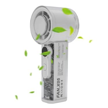 Imagem de Cffuvros Ice Cool Handheld Turbo Fan, Air Conditioning Fan, Transparente USB Recarregável 100 Velocidade Ajustável No Verão Gelado Gelado Gelado, Refrigeração Rápida