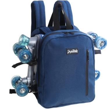 Imagem de JajaHoho Bolsas Para Patins Mulheres E Homens, Mochila Esportiva Azul-Escuro Índigo Patins, De Gelo, Em Linha, Armazenamento Equipamentos Skate, Durável Estilosa, 11,8 X 9 2,8 Polegadas (Azul-Marinh