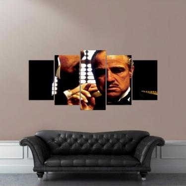 Imagem de Quadro Mosaico Poderoso Chefão Filmes Para Quarto 5 Peças
