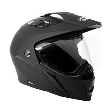 Imagem de Capacete duplo esportivo MMG 27V off-road motocicleta sujeira quadriciclo, viseira flipup, preto fosco, grande