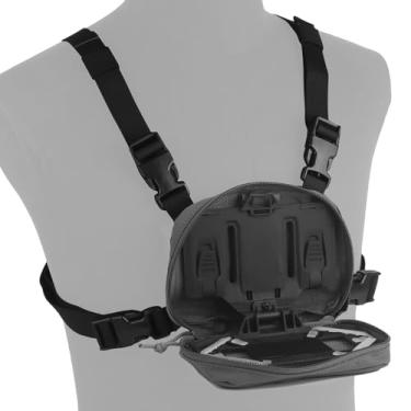 Imagem de Conjunto de bolsa para colete de peito FoldPanel, suporte de telefone para equipamento de peito como acessório de suporte de placa com capa protetora, caminhada, pesca, ciclismo, colete tático