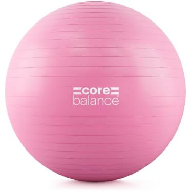 Imagem de Core Balance Bola de exercícios para exercícios, anti-explosão e antiderrapante, bola de ioga suíça para gravidez, estabilidade, fitness e fisioterapia, 4 tamanhos, com bomba (29" / 75 cm rosa)