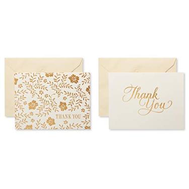 Imagem de American Greetings Envelopes estilo Kraft Thank-You Cards and Brown, 50 unidades, Gold and Cream, 50-Count