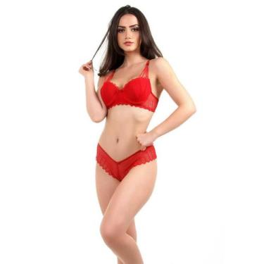 Imagem de Conjunto Galisteu IMI Lingerie  Renda com Calcinha Fio Duplo Sensual e
