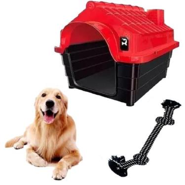 Imagem de Brinquedo Mordedor De Corda Dental + Casinha Pet Média N4 - MecPet