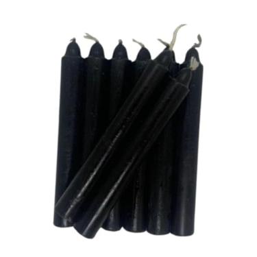 Imagem de Velas Oliveira, Vela Palito Preta 32 Unidades 18cm 15,8 - (Por Kilo) 100% Parafina