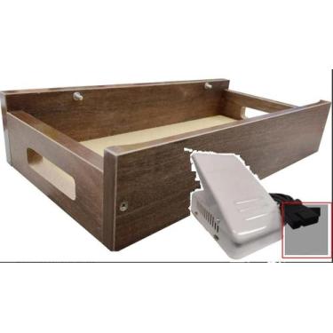 Imagem de Caixa Base Madeira Máquina Costura Singer Elgin+pedal Lata - Megamak