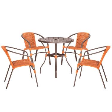 Imagem de 04 Cadeiras Floripa e Mesa Roma Trama 