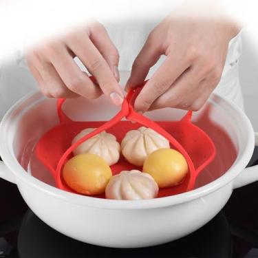 Imagem de Cesta De Silicone Para Cozimento A Vapor, Dobrável Panela, Versátil E Sem, Lavável Na Máquina Lavar Louça, Até 428°F