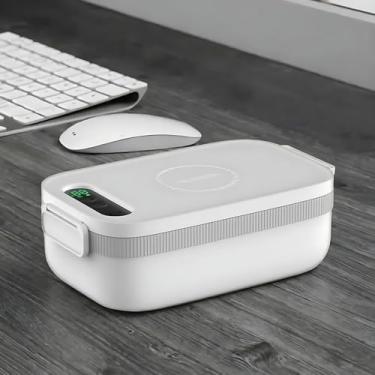 Imagem de Lancheira elétrica sem fio com aquecimento de 360° - Bateria de 14000mAh para 5 usos, 4 níveis de termostato, 7 temporizadores, camada de isolamento a vácuo, design à prova d'água e suporte para