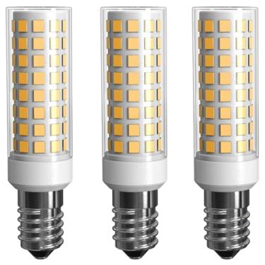 Imagem de LUHMQ Lâmpadas Led E14, Pacote Com 3, Base De Parafuso Europeia Para Janela Elétrica, Lâmpada Vela, Geladeira, Exaustor Fogão, Forno, 7W Equivalente A 70W Incandescente, 700Lm Ac120V (Branco Quente