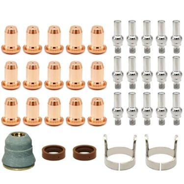 Imagem de TIANLYLIN 35 peças IPT-60 PT-60 IPT-40 PT40 Plasma Cutting Torch Tip Eletrodo Shield Cap Stand Off