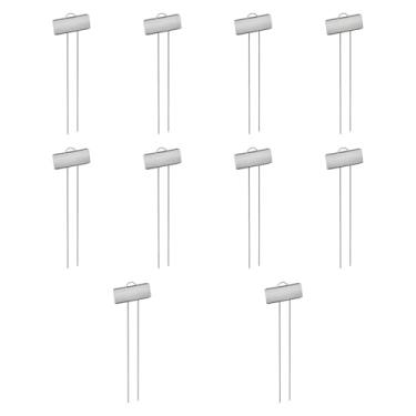 Imagem de Fenteer 10 peças Tags de planta de metal Categoria Categoria Tag Water Resistente à água Plantando estacas de planta de mudas para sementes para sementes, Prata
