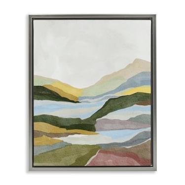 Imagem de Stupell Industries Design de arte de parede em tela flutuante cinza com vista abstrata de colina tranquila por Nikita Jariwala, 64 x 78 cm