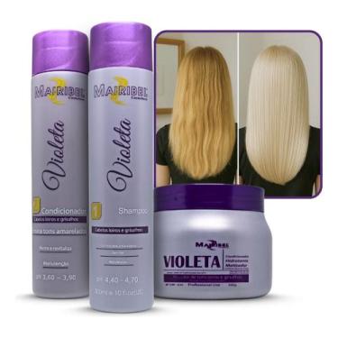 Imagem de Kit Violeta Mairibel Desamarelador Matizante Loiro - Shampoo, Condicio
