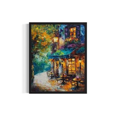 Imagem de Impressão de pôster de parede Cafe Shop Varanda Café para amantes de café, café expresso, viagem, banheiro, banheiro, quarto, decoração de cozinha, 50 (cafeteria, 20 x 25 cm, sem moldura)