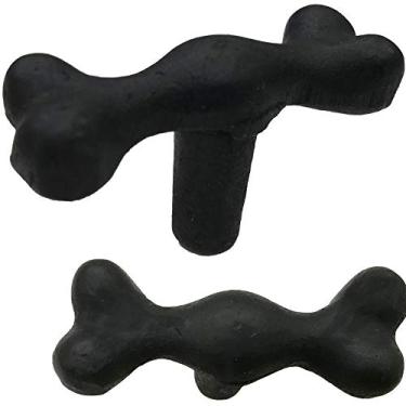 Imagem de 5 cm - Osso de cachorro - BB-183 - Maçaneta de armário - para portão, gaveta, armário, armário, cômoda - Acabamento preto para design de interiores e exteriores - BB-183 (4)