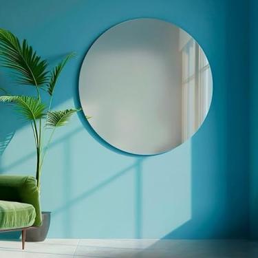 Imagem de Espelho De Parede Redondo Lapidado Decorativo Para Quarto, Sala, Banheiro, Escritório - 60CM(40CM-1 UNIDADE)