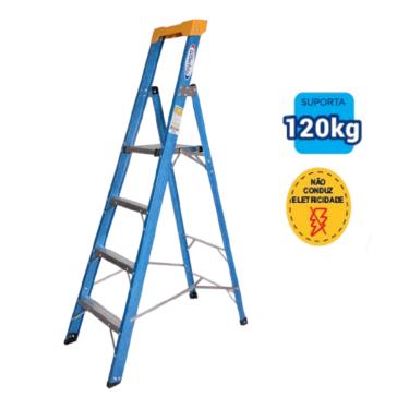 Imagem de Escada Plataforma Premium 1,20m Fibra /Alumínio Wbertolo