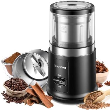 Imagem de SHARDOR Moedor De Café Elétrico One Touch, Para Especiarias, Ervas, Grãos, Especiarias E Sementes, Com 1 Tigela Removível Aço Inoxidável, A Seco, Preto