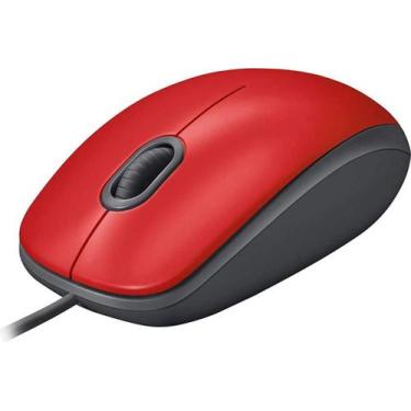Imagem de Mouse C/ Fio Usb Logitech M110 C/ Clique Silencioso Vermelho, M110 Sil