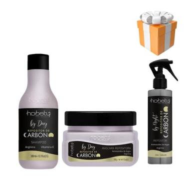 Imagem de Kit Hobety Carbono Shampoo 300ml+Máscara 300g+Repositor 220ml - Hobety