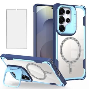 Imagem de Asuwish Capa de celular para Samsung Galaxy S24 Ultra 5G com protetor de tela, suporte para câmera, capa protetora magnética híbrida fina, acessórios para celular S24Ultra 24S S 24 24Ultra feminino