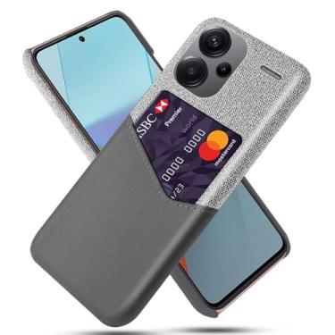 Imagem de Capa para Xiaomi Redmi Note 13 PRO+,Tela e tampa de couro PU,Antideslizante,360°cobertura completa à prova de choque com 1 slot de cartão atrás,Prevenção de queda-Gray