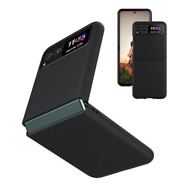 Imagem de Eastcoo Capa fina para Moto Razr 40 2023, parte traseira de policarbonato rígido, sensação fosca, suporte de carregamento sem fio, leve, à prova de choque, para Motorola Razr 40 2023 5G, preta