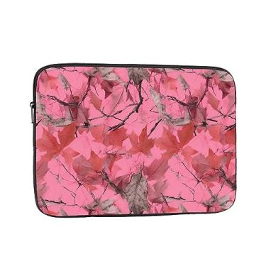 Imagem de Pink Leaves Capa camuflada para laptop bolsa para laptop à prova de choque capa protetora para notebook capa para laptop 17 polegadas