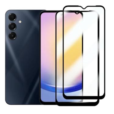 Imagem de Kit 2 Películas de Vidro 3D para Samsung Galaxy A25, Proteção Anti-impacto, Cobertura Total da Tela, Transparente