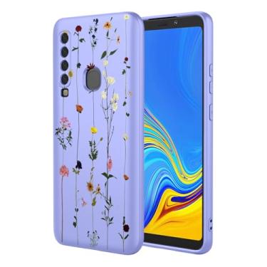 Imagem de KOARWVC Capa de celular para Galaxy A9 2018, capa para Samsung A9s SM-A920, design bonito com estampa de flor, fina, protetora, macia, amortecedora, para Samsung Galaxy A9 2018 Jardim roxo